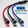 3 In1 Fast Charging USB Cable 66W Max For IPhone Samsung Xiaomi Huawei Fast Charging Type C Cable Micro USB For Mobile Phone Charging Cord USB-C Cable