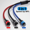 3 In1 Fast Charging USB Cable 66W Max For IPhone Samsung Xiaomi Huawei Fast Charging Type C Cable Micro USB For Mobile Phone Charging Cord USB-C Cable