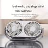 1pc USB Desk Fan; 3 Speeds Portable Personal Desktop Table Fan; Double Head And Double Leaf Fan For Indoor; Bedroom And Home Office Use