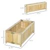 Outsunny Foldable Wooden Raised Garden Bed 28x12in Elevated Planter Box for Vegetables Herbs Flowers Backyard Patio