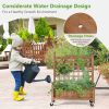 Patio Wooden Raised Plants Flower Planter Box