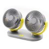 USB Desk Fan 5.5 Inch Powerful Table Fan Dual Head 360° Rotate Quiet 3 Speeds Wind Desktop USB Fan With 55 Inch USB Cable For Home Office Indoor Outdo